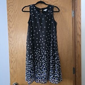 Studio One Black Dress with White And Blue Dots